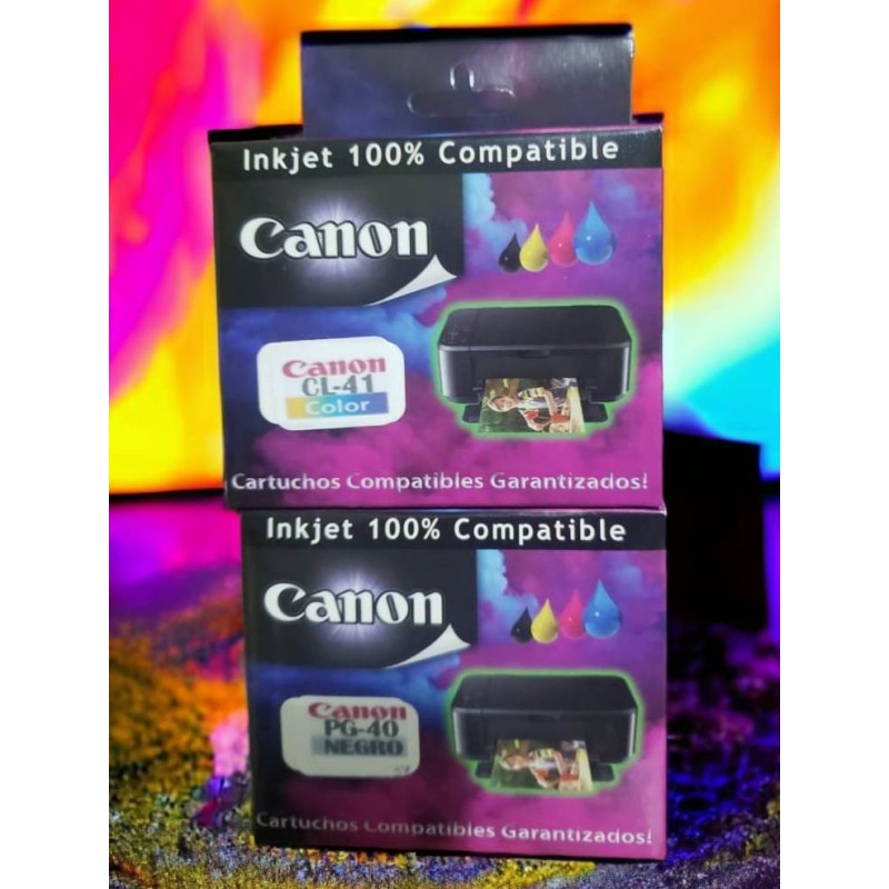 Canon pg40 y cl41 color y negro compatibles